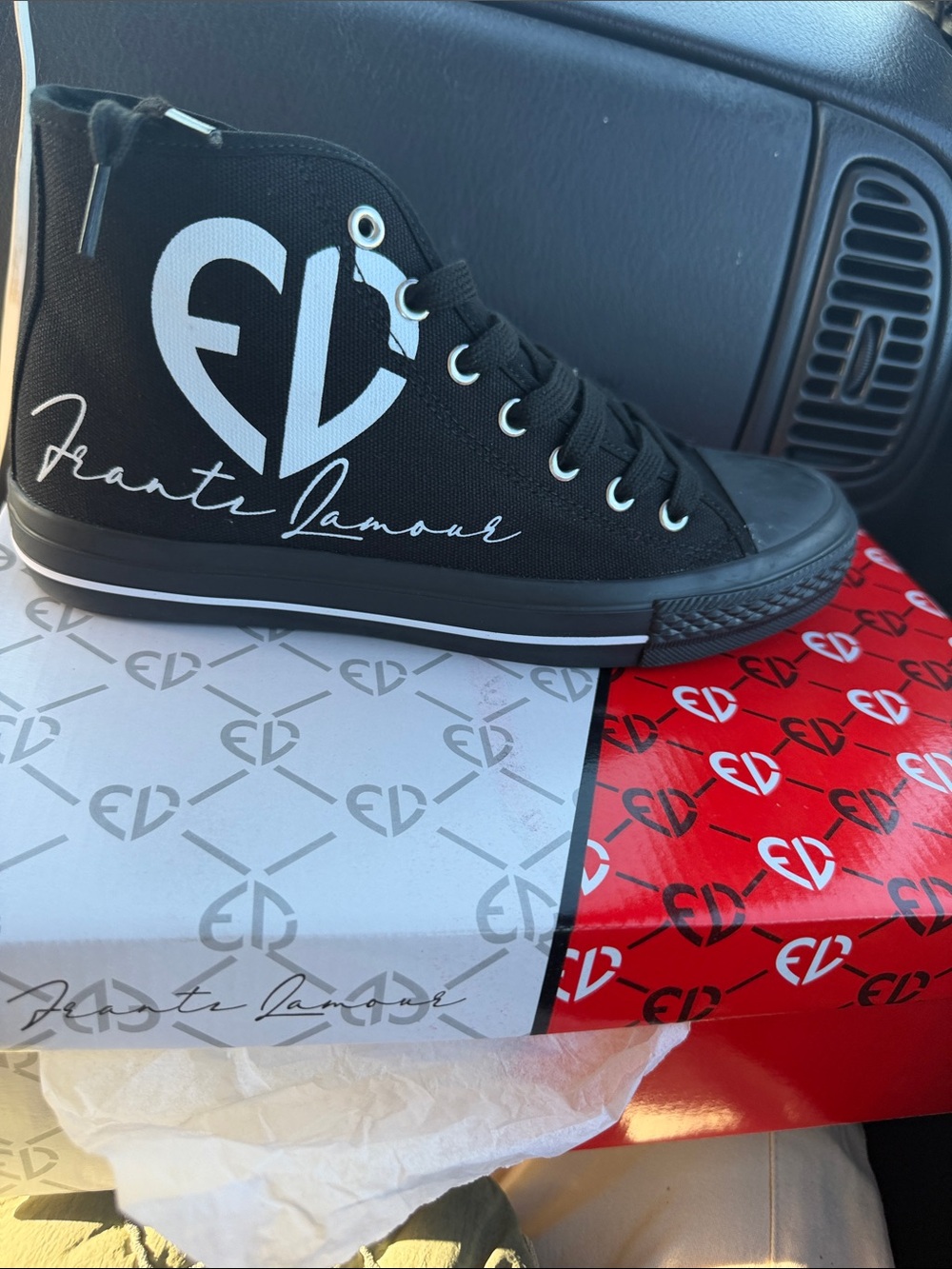 Men's Black High-Top Canvas Sneakers